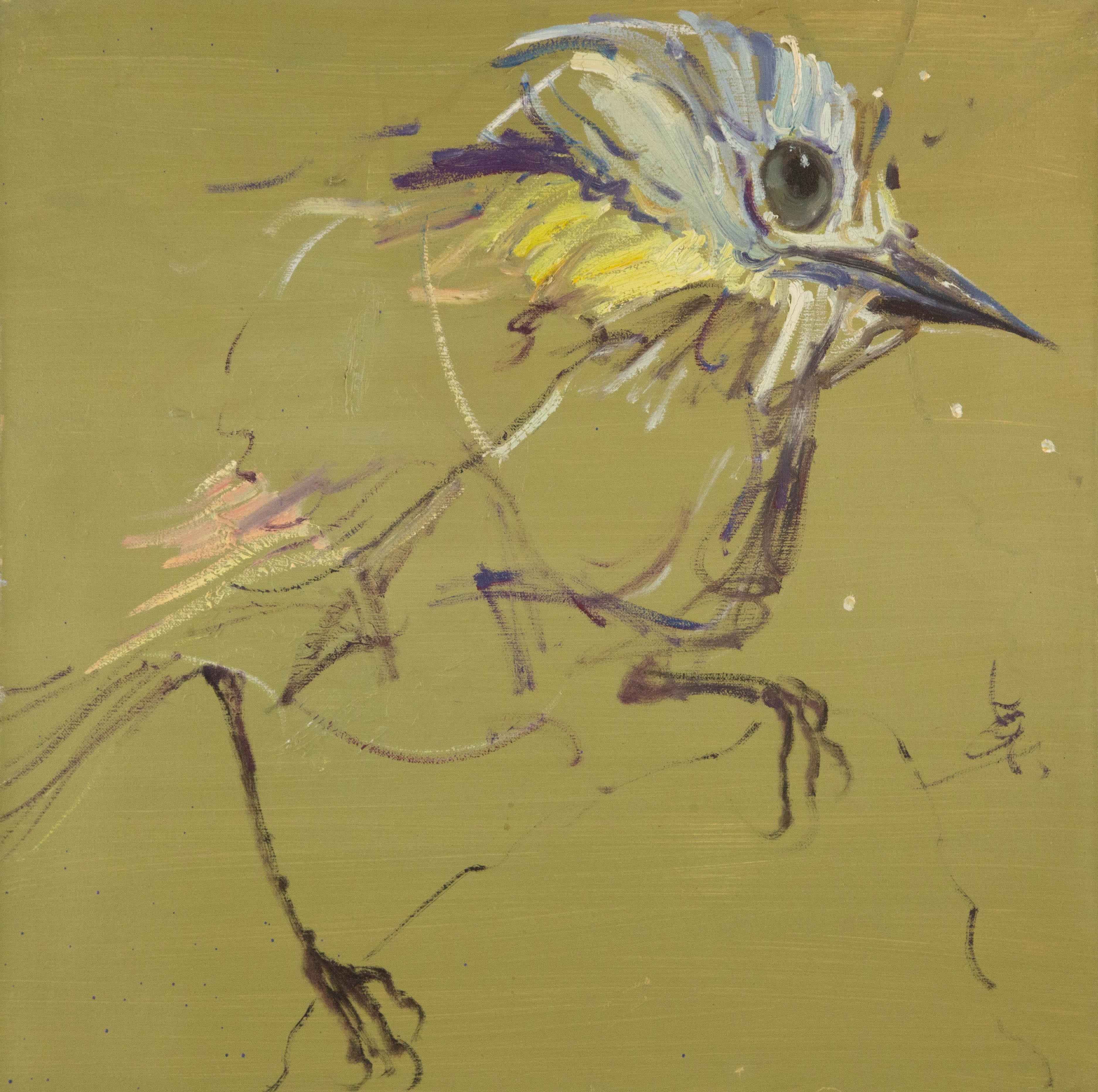  Titel: Vogel - Olivgrün
 Medium: Öl auf Leinwand
 Größe: 19 x 19 Zoll
 Rahmen: Einrahmungsmöglichkeiten vorhanden!
 Zustand: Das Gemälde scheint in ausgezeichnetem Zustand zu sein.
 Hinweis: Dieses Gemälde wird gerollt versandt, es sei denn, es