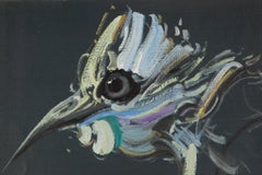 Zhuo Ii Animal Original Oil On Canvas "Bird Series - Navy Blue"