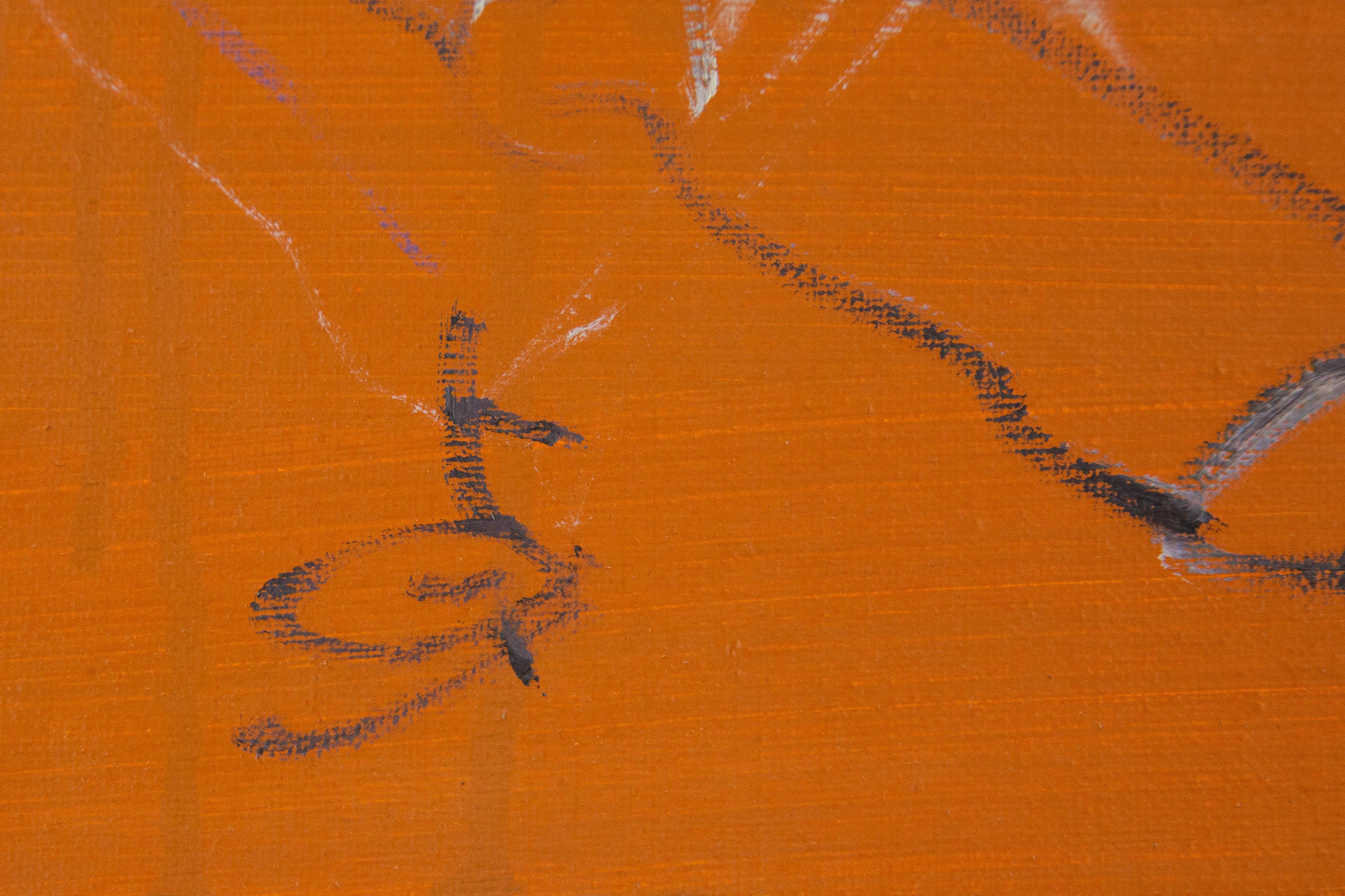 Zhuo Ii Tier Original Ölgemälde auf Leinwand „ Vogelserie – orange“ im Angebot 7