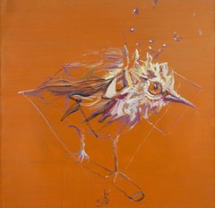 Zhuo Ii Animal Original Oil On Canvas "Bird Series - orange"
