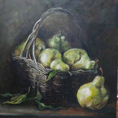 Still Life with Pears, Still Life Painting, Oil on Canvas, 2024