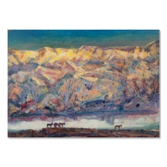 Zi Ding Impressionist Original Oil Painting "Overlooking The Land 2"