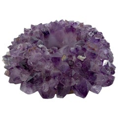 Zia Large Votive in Purple Amethyst Stone by Curatedkravet