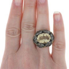Ziba by Le Vian Citrine & Topaz Ring Sterling, 925 Oval 8.73ctw Floral
