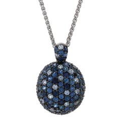 Ziba by Le Vian Ombr√ Sapphire Pendant Necklace Sterling 925 Round 6.29ctw