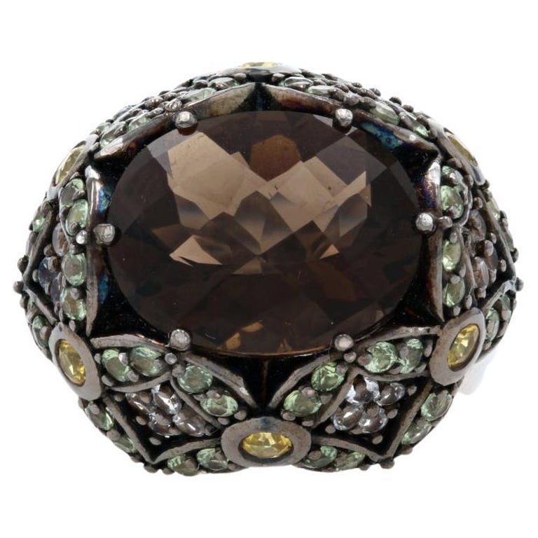 Ziba by Le Vian Rauchquarz Prasiolith Citrin Ring Sterling 925 10,38ctw
