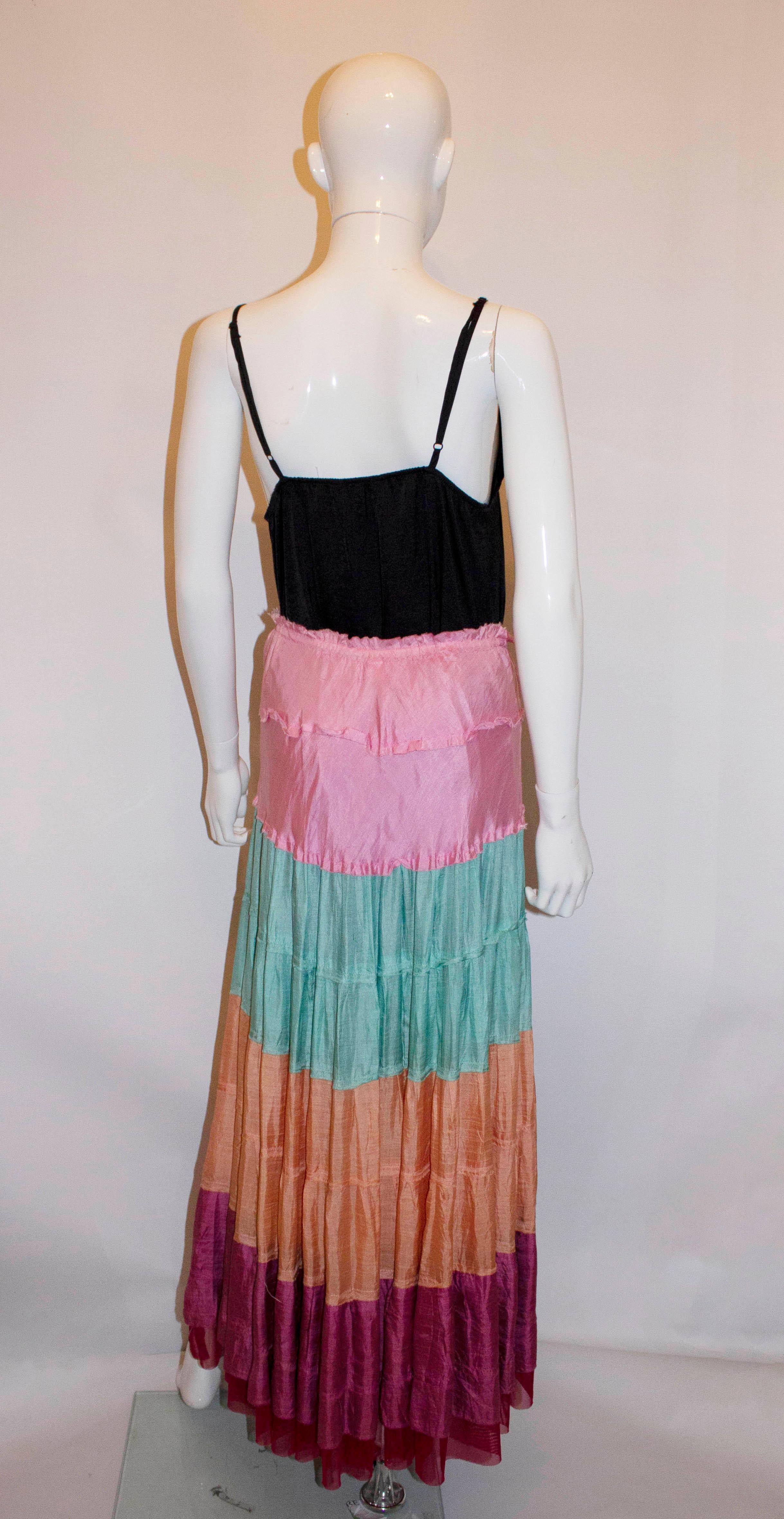 Ziba Moda Italy Multi Colour  Silk Skirt 1