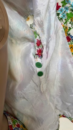 Zibaut Vintage French Two-Piece Floral Cotton Set