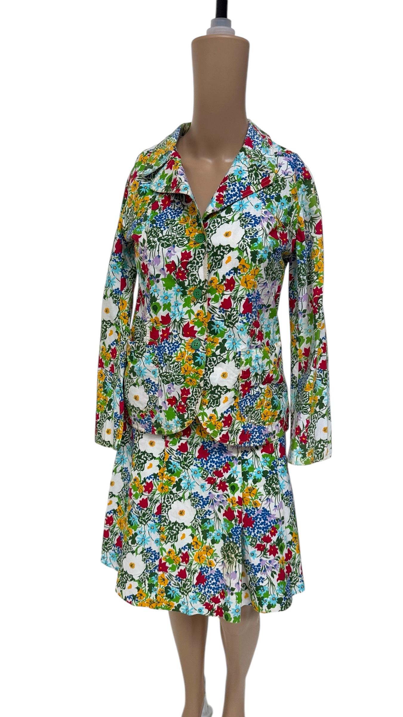 Women's Zibaut Vintage French Two-Piece Floral Cotton Set - No import duty! For Sale