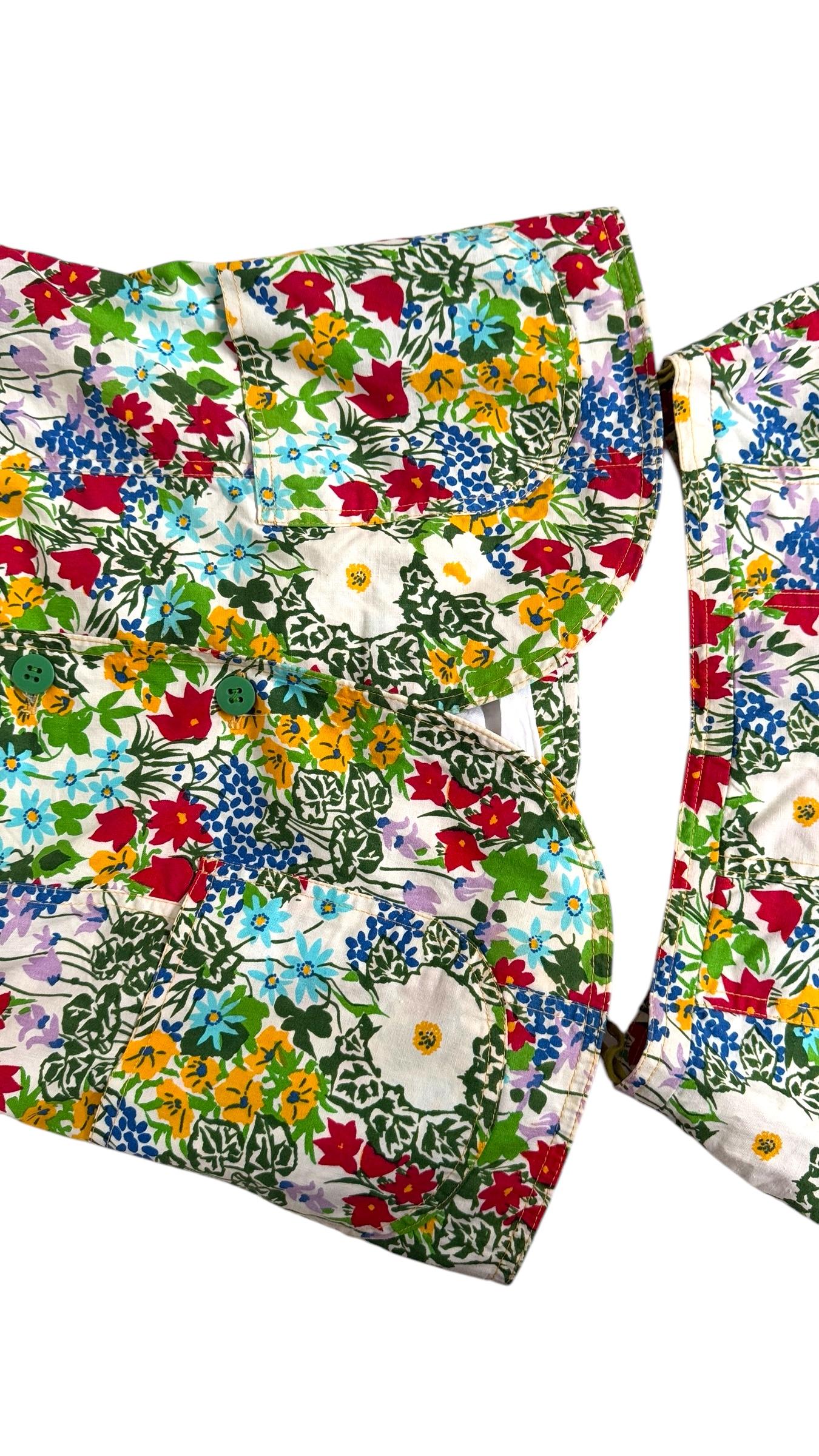 Zibaut Vintage French Two-Piece Floral Cotton Set - No import duty! For Sale 3