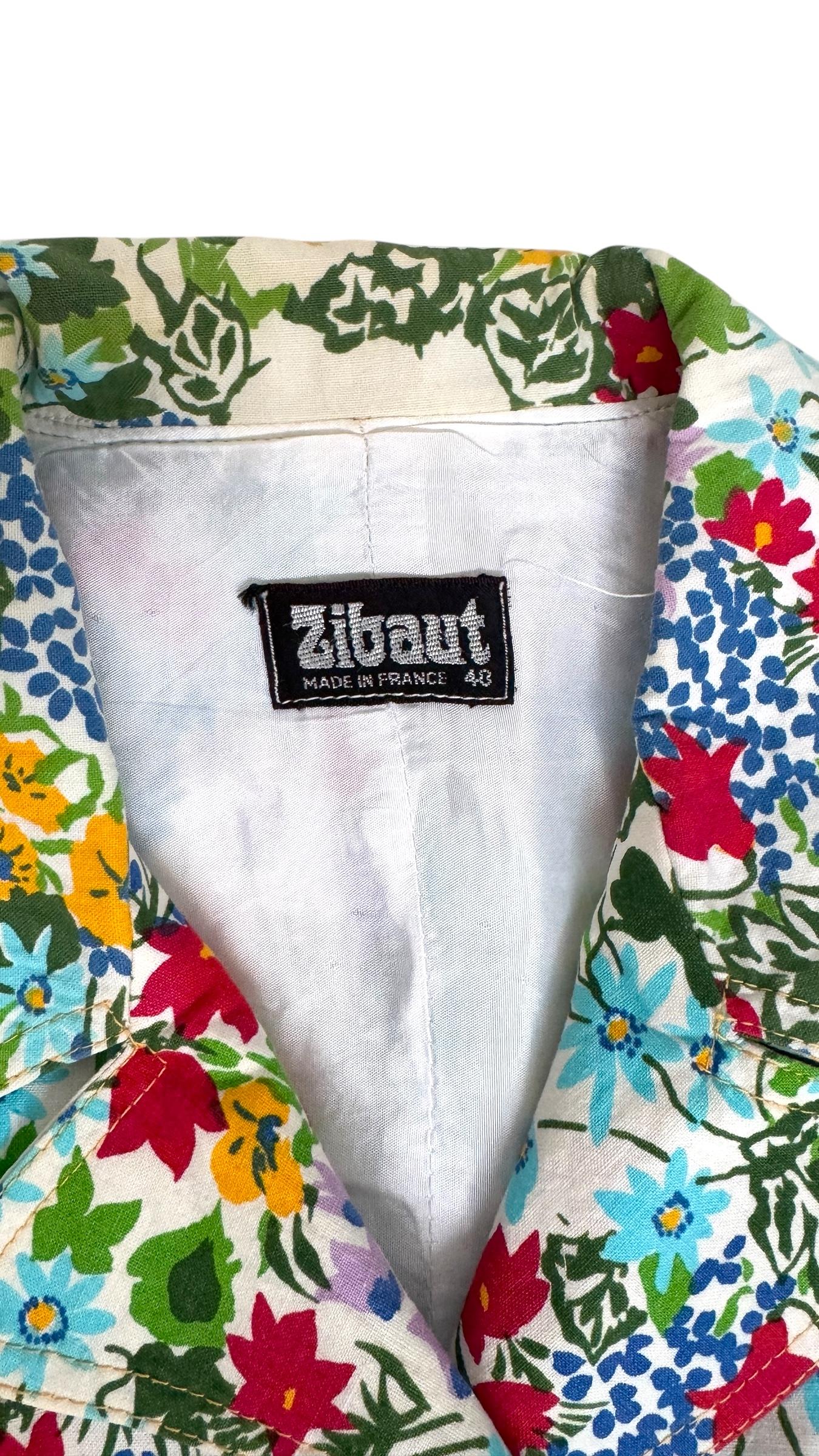 Zibaut Vintage French Two-Piece Floral Cotton Set - No import duty! For Sale 4