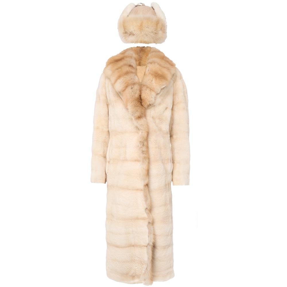 da uomo o donna Cappotto di pelliccia Zibeline e cappello di pelliccia abbinato in vendita