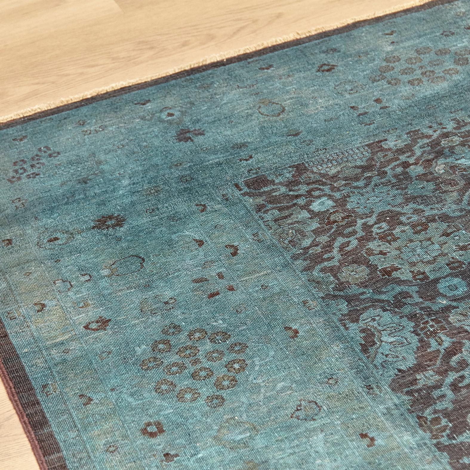 Ziegler Pakistan Large Rug Stone Washed, Wool Hand Knotted Blue, circa 2000 9