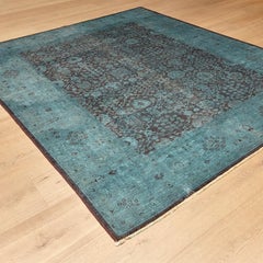 Ziegler Pakistan Large Rug Stone Washed, Wool Hand Knotted Blue, circa 2000