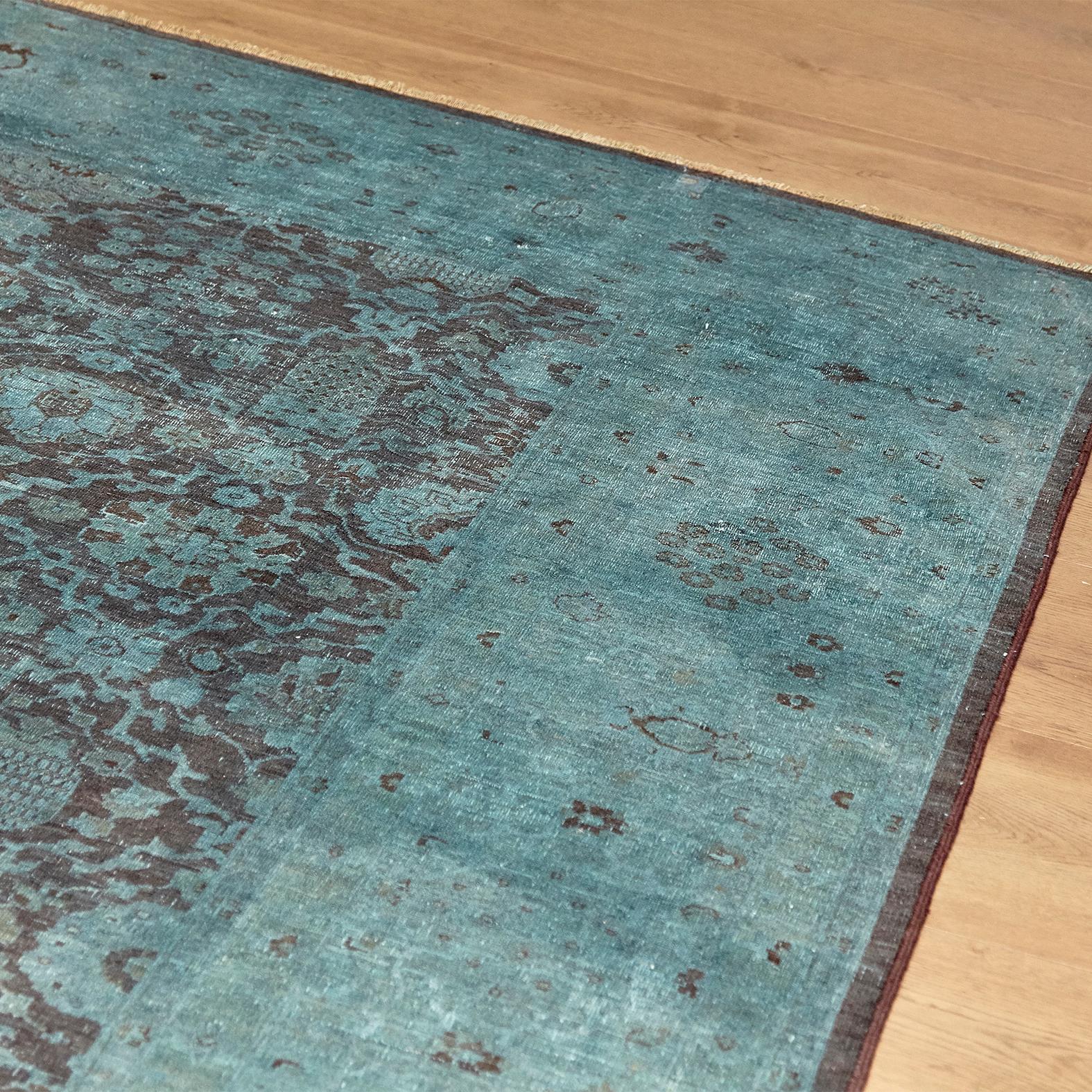 Ziegler Pakistan Large Rug Stone Washed, Wool Hand Knotted Blue, circa 2000 In Good Condition In Barcelona, Barcelona
