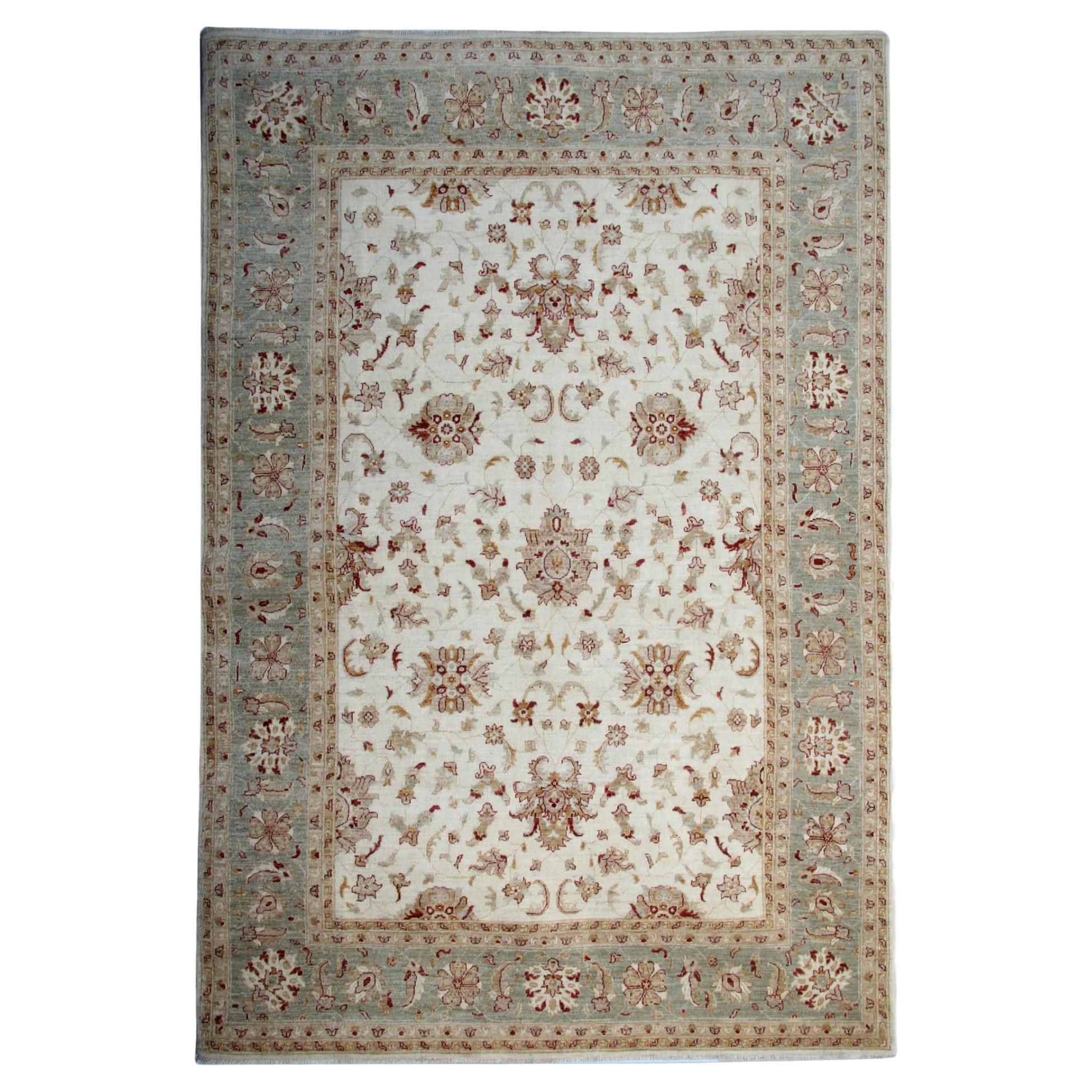 Alfombra Ziegler Alfombra Oriental Verde y Beige Alfombra de Lana por Todo el Salón en venta