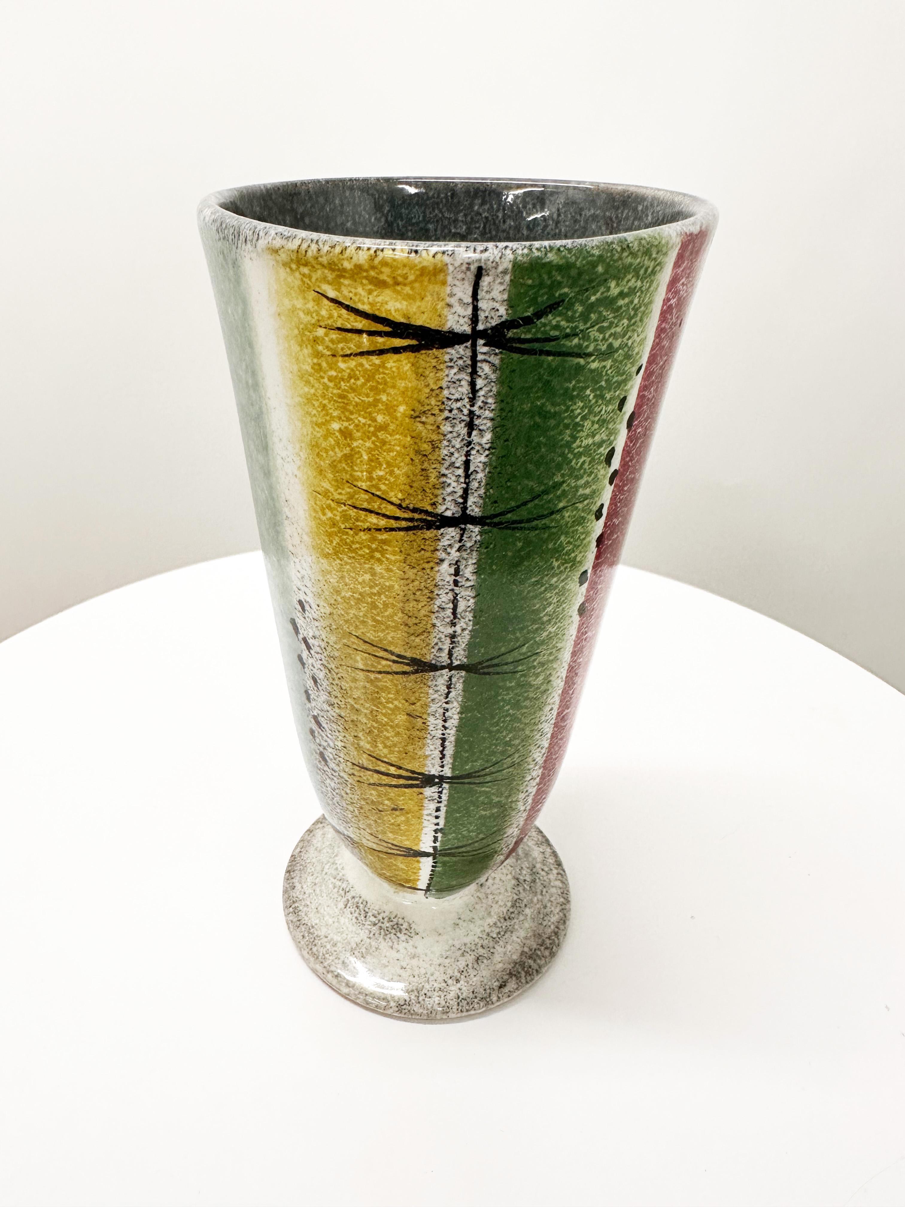 Glazed Ziegler Schaffhausen Vase Attributed to Gustav Spörri, Switzerland, 1950s For Sale