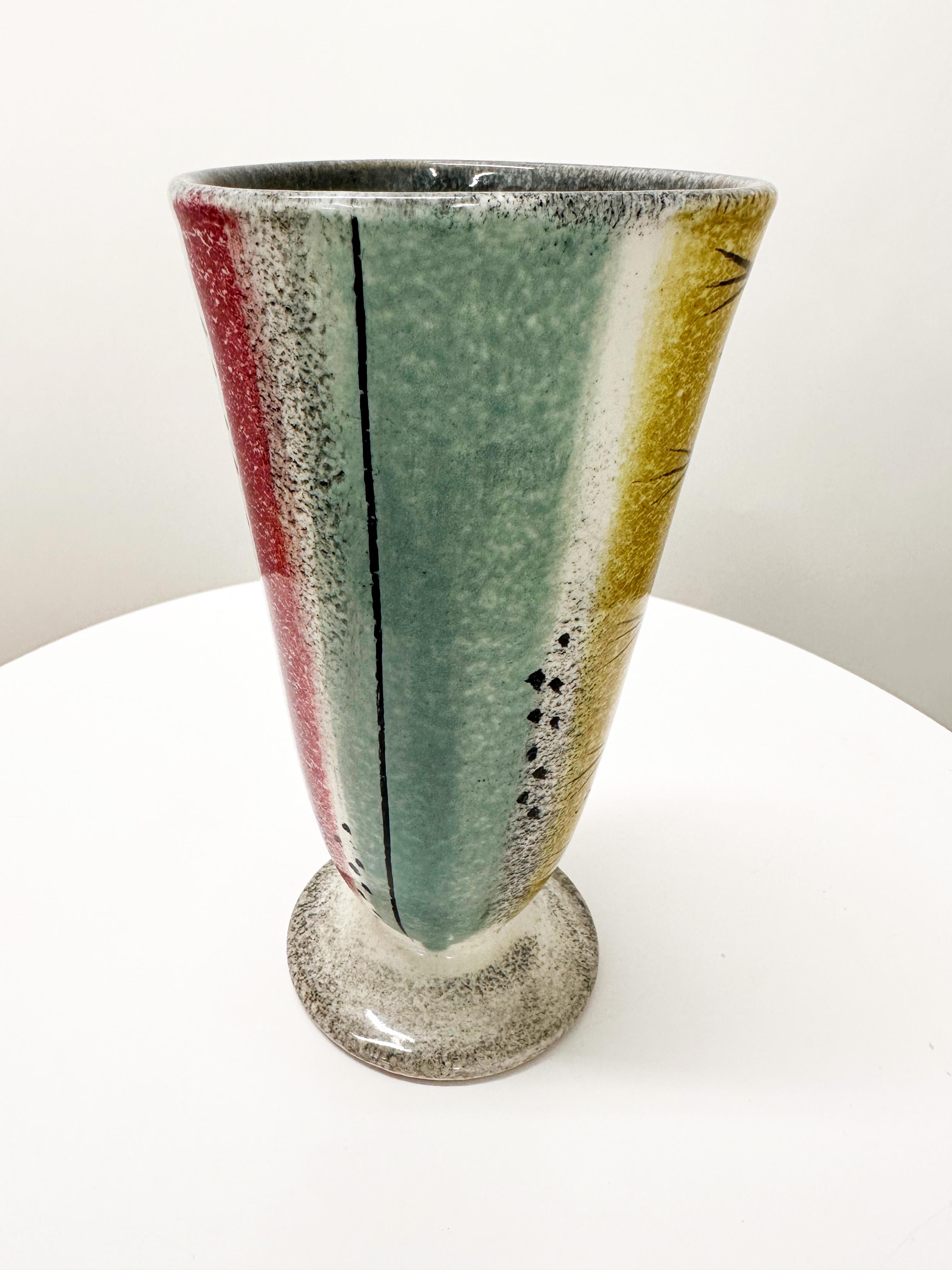 Mid-20th Century Ziegler Schaffhausen Vase Attributed to Gustav Spörri, Switzerland, 1950s For Sale