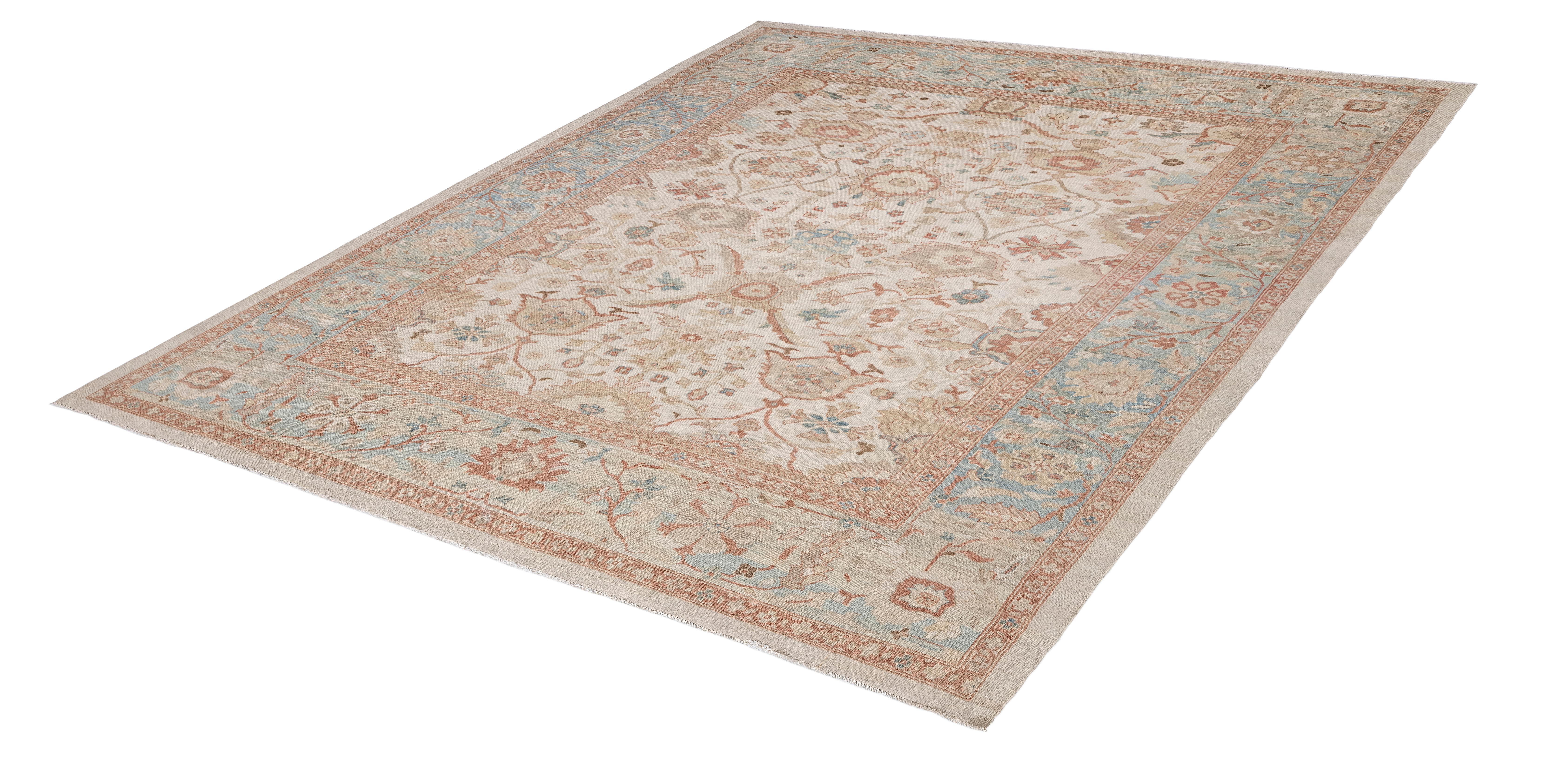 Persischer Sultanabad Rugs im Ziegler-Stil - Handgesponnene Wolle & Pflanzenfarben, Nasiri im Zustand „Neu“ im Angebot in New York, NY