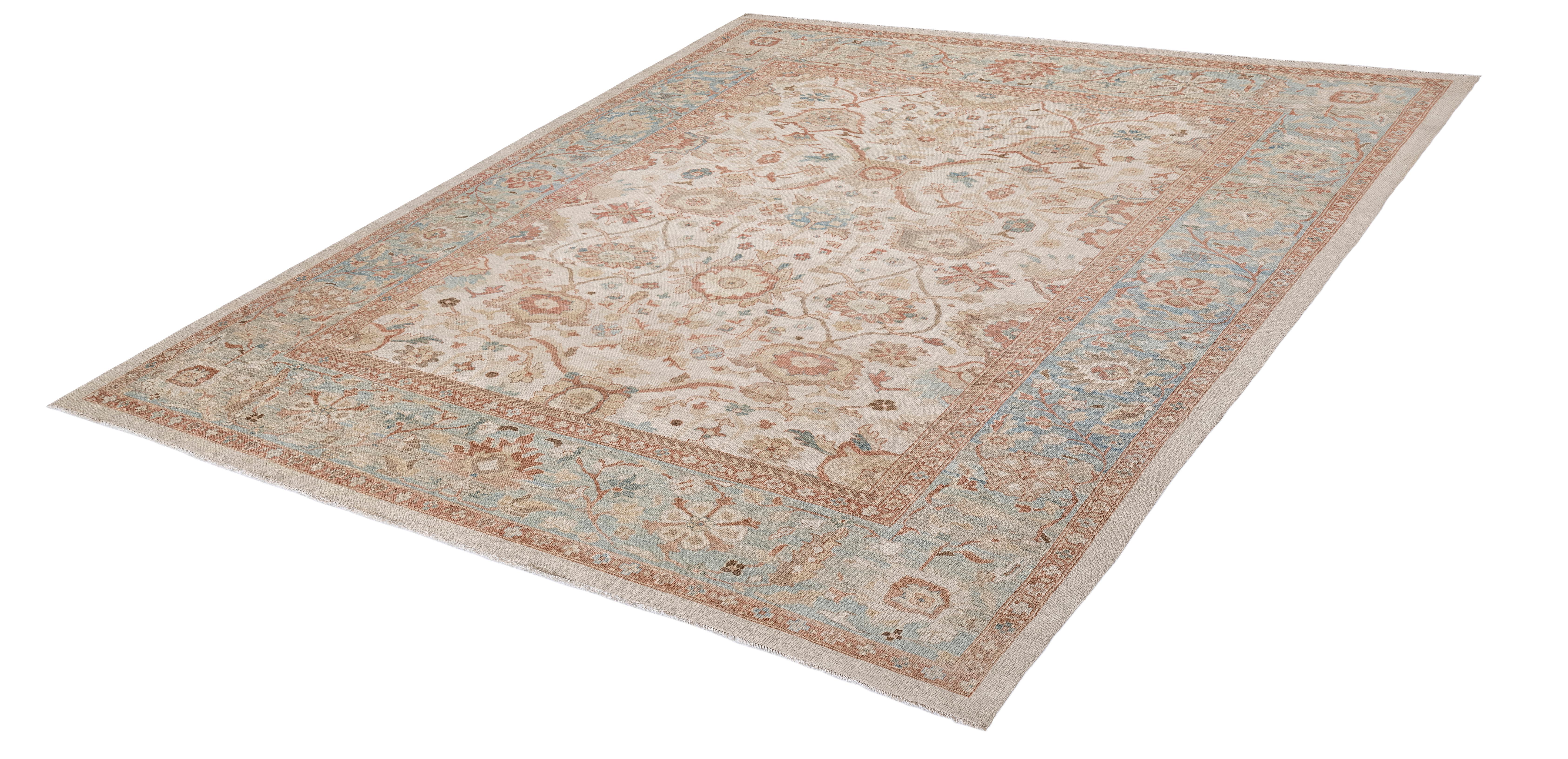 Persischer Sultanabad Rugs im Ziegler-Stil - Handgesponnene Wolle & Pflanzenfarben, Nasiri (21. Jahrhundert und zeitgenössisch) im Angebot