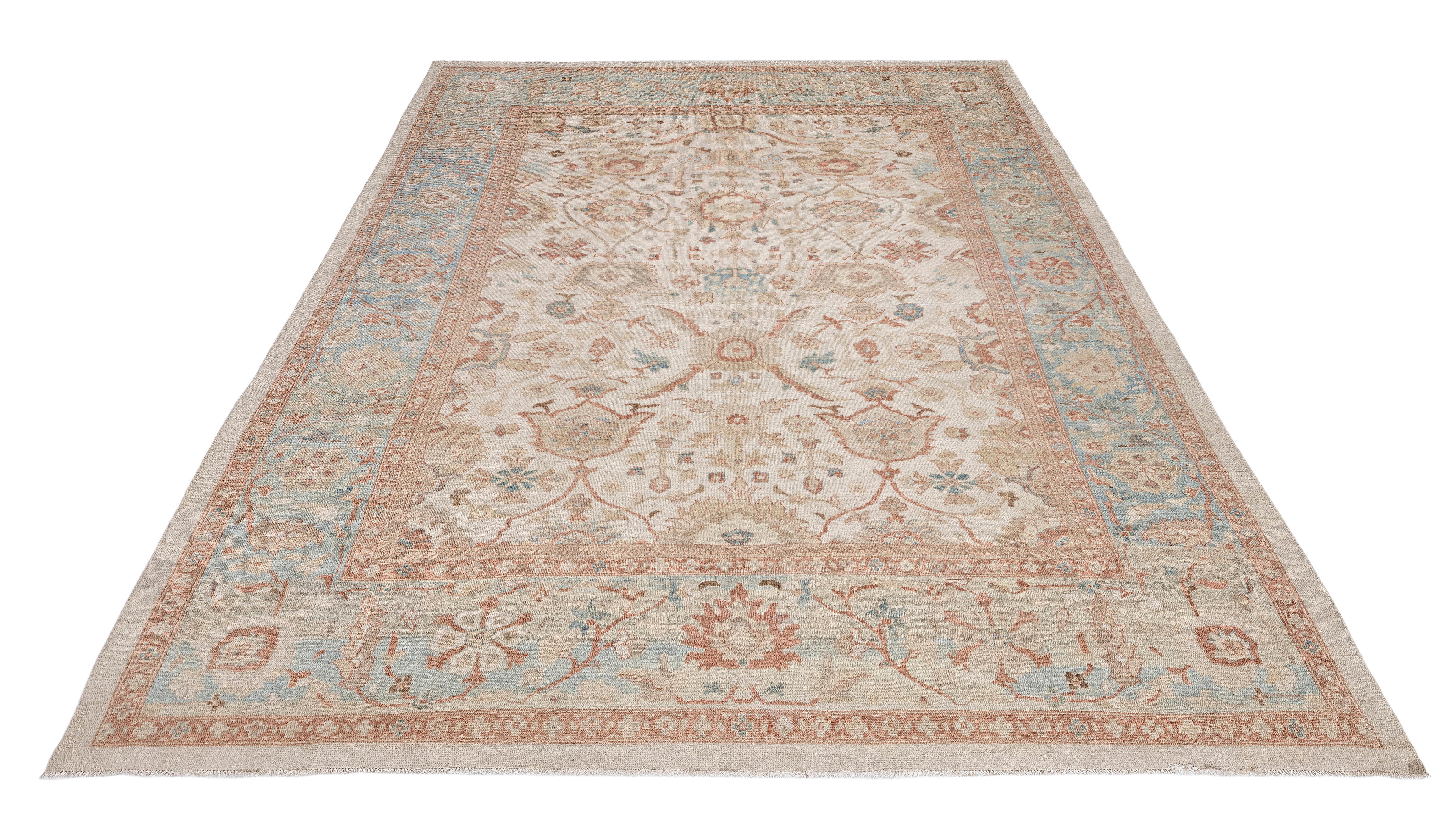 Persischer Sultanabad Rugs im Ziegler-Stil - Handgesponnene Wolle & Pflanzenfarben, Nasiri im Angebot 1