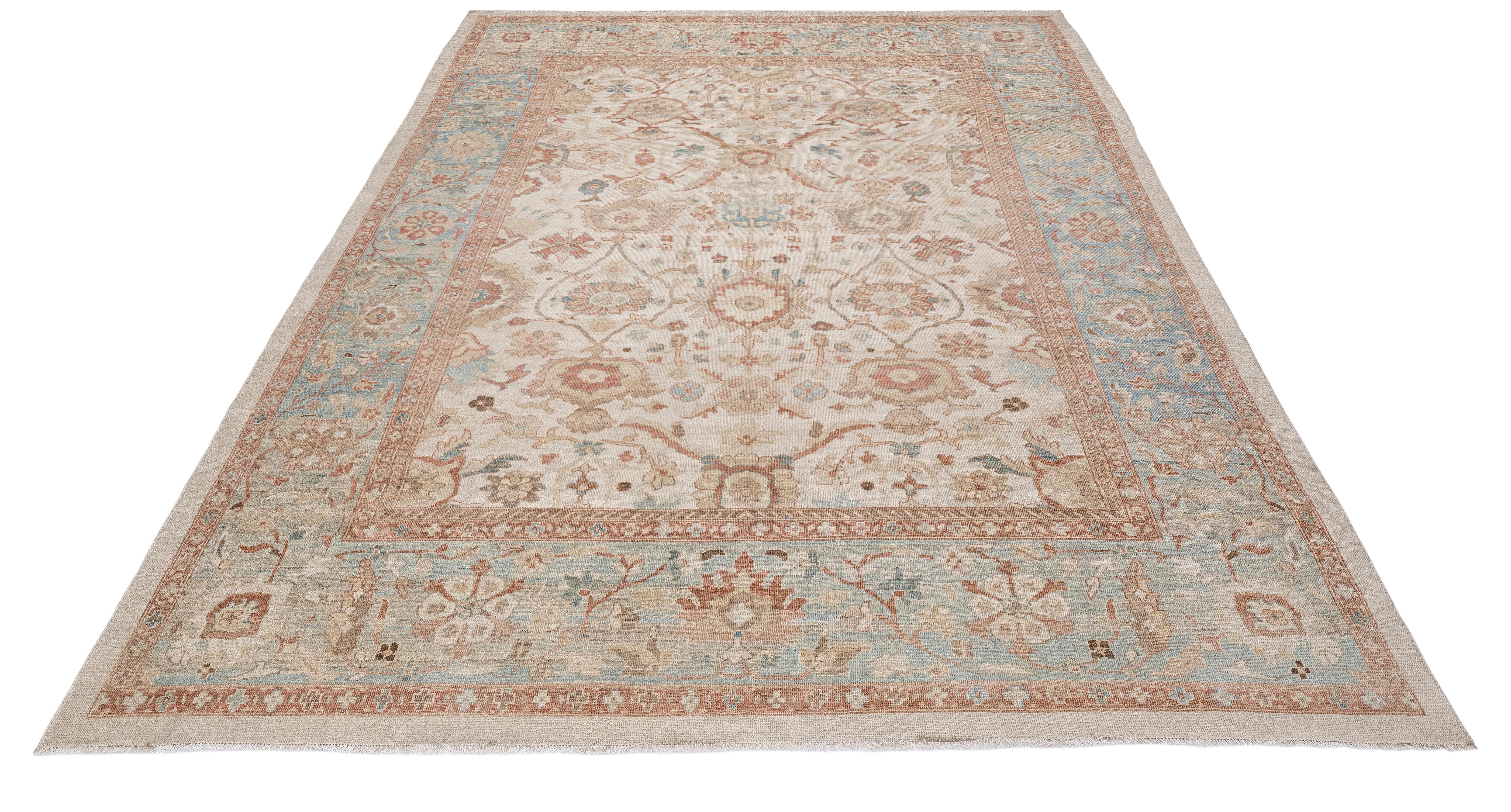 Persischer Sultanabad Rugs im Ziegler-Stil - Handgesponnene Wolle & Pflanzenfarben, Nasiri im Angebot 2