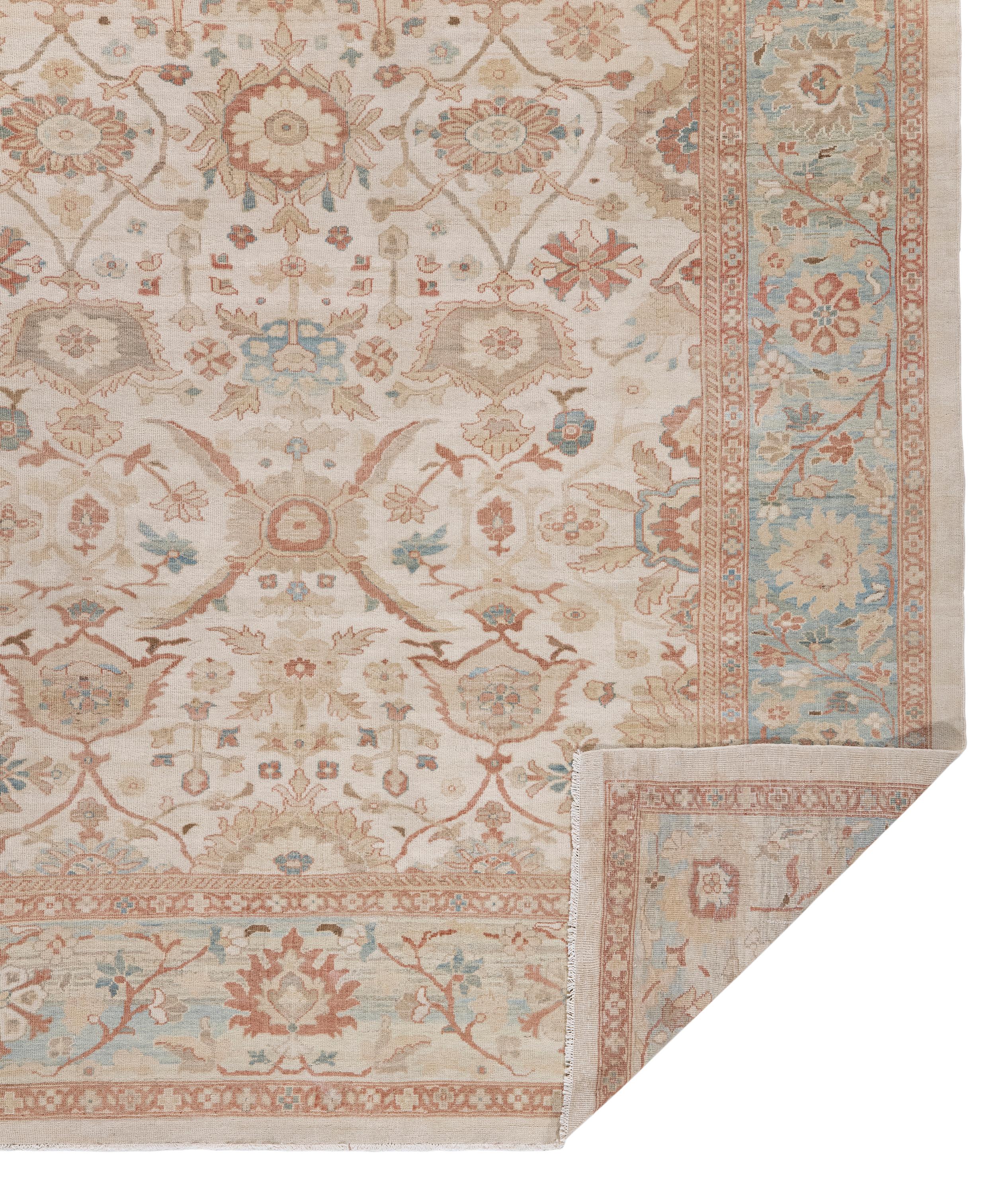 Persischer Sultanabad Rugs im Ziegler-Stil - Handgesponnene Wolle & Pflanzenfarben, Nasiri im Angebot 4