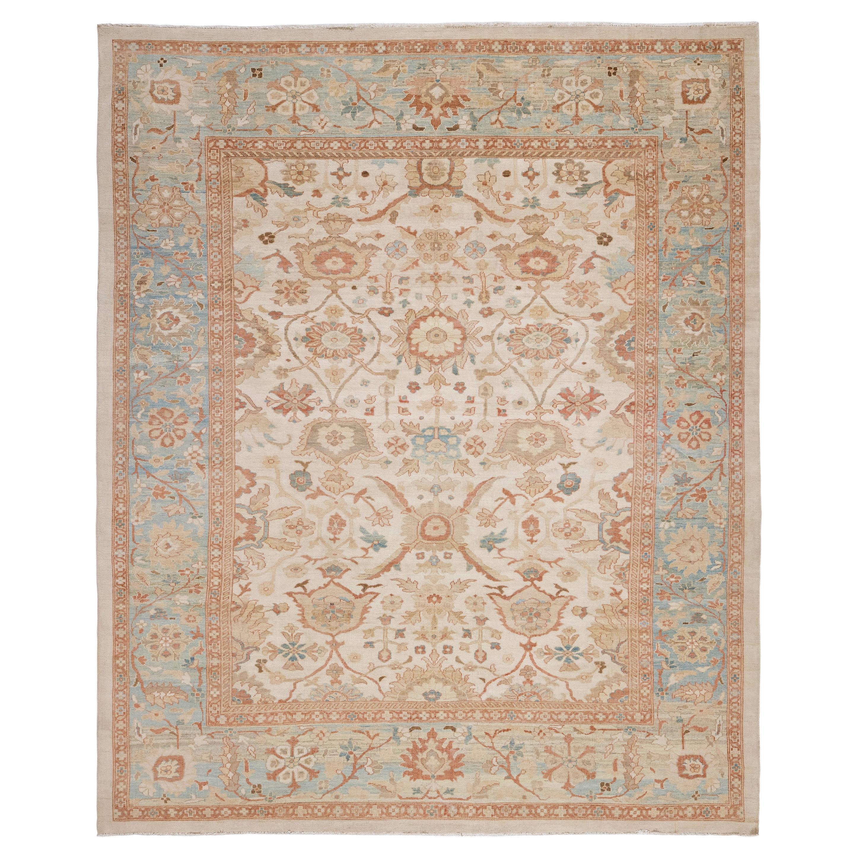 Persischer Sultanabad Rugs im Ziegler-Stil - Handgesponnene Wolle 
Pflanzenfarben, Nasiri im Angebot
