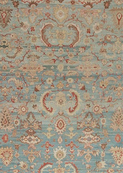 Ziegler Sultanabad Rugs Perserteppich von Nasiri, Handgewebte Wolle, Himmelblau