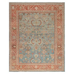 Ziegler Sultanabad Rugs Perserteppich von Nasiri, Handgewebte Wolle, Himmelblau