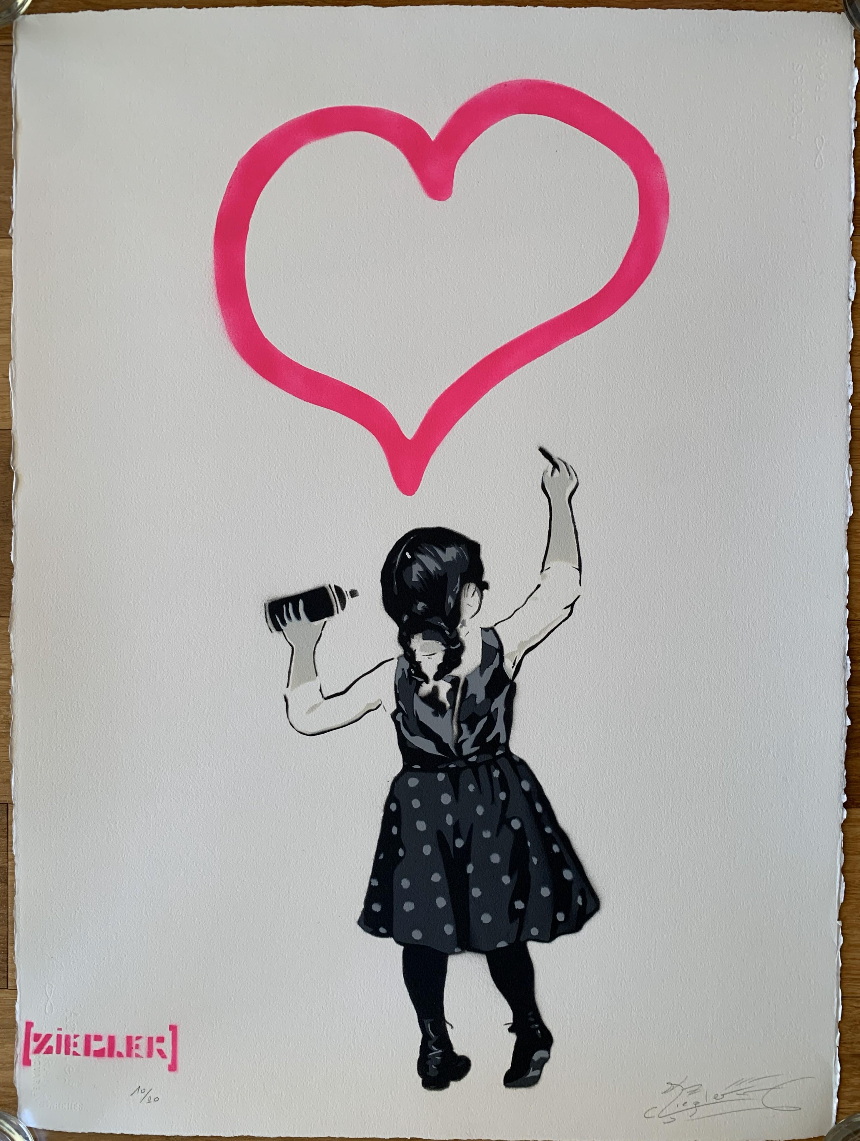 Ziegler T Figurative Print – EVITEZ LES CONTRE-FACONS MAGENTA, Limited Edition Handsigned and Numbered