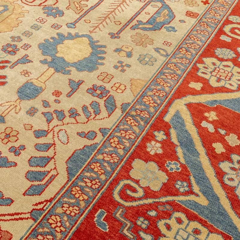 Hand-Knotted Ziegler Wool Rug. 4.00 x 3.20 m For Sale
