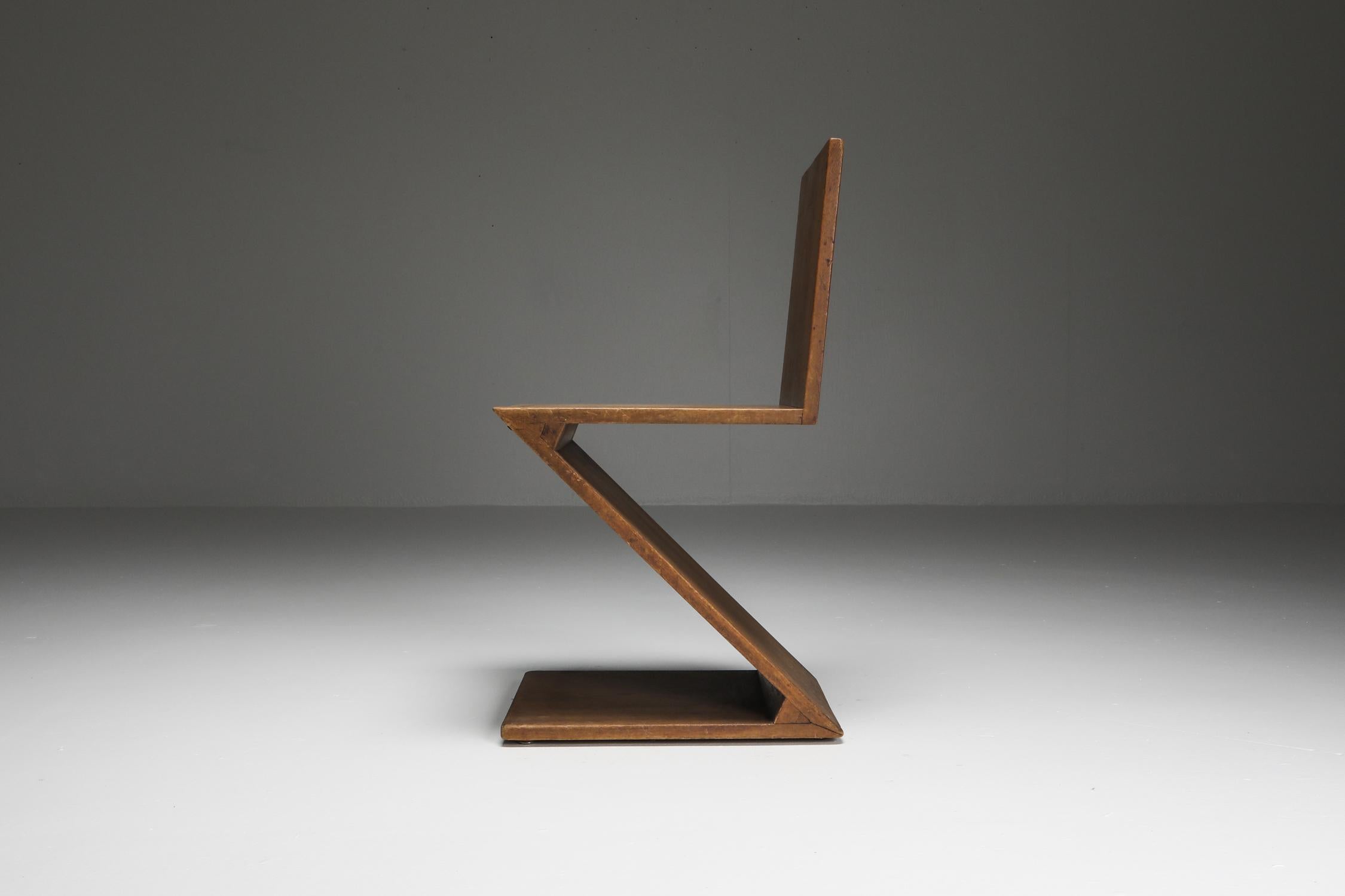 20th Century Zig-Zag Chair by G. Rietveld