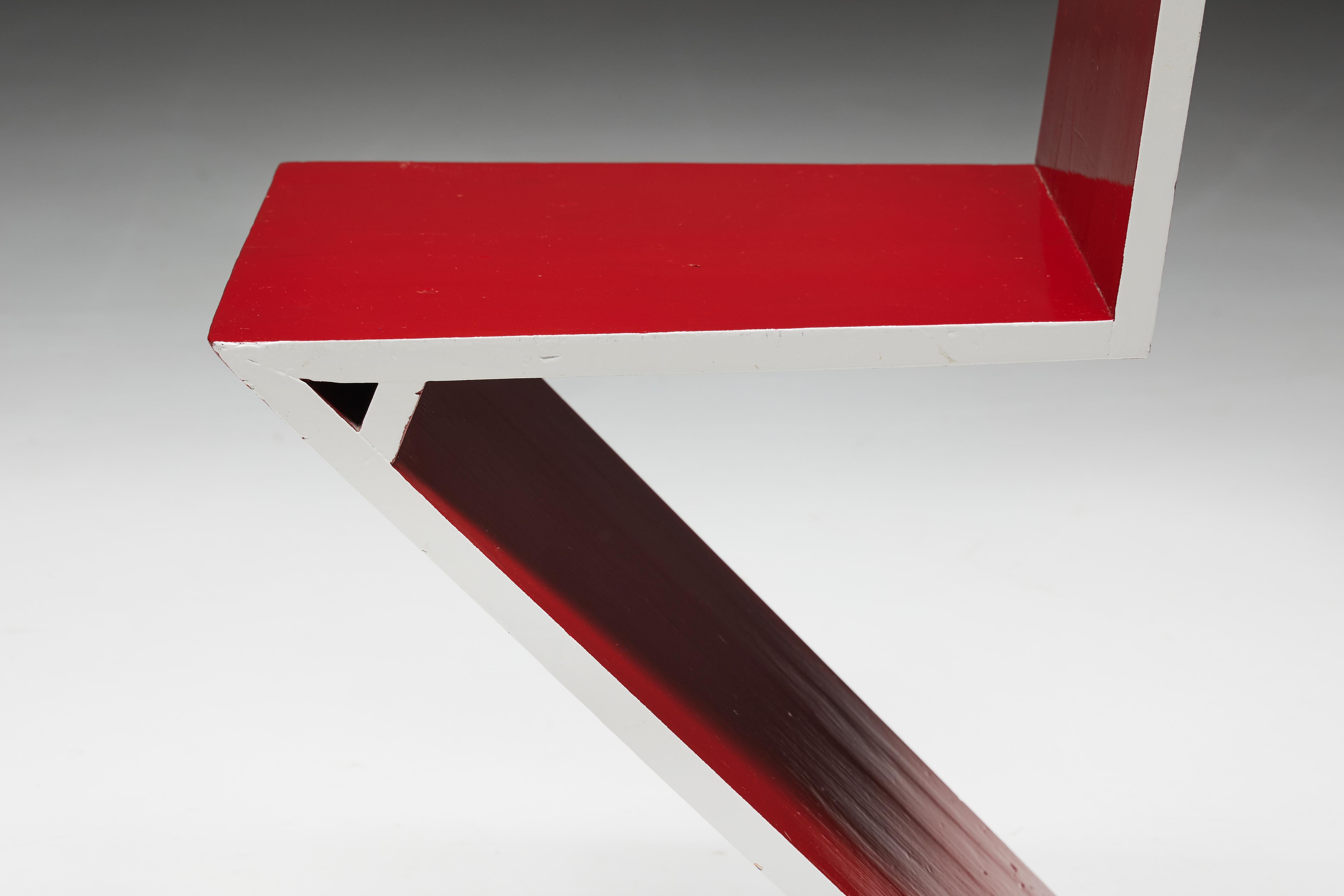 Zig Zag-Stuhl von Gerrit Rietveld für Cassina, 1970er Jahre (21. Jahrhundert und zeitgenössisch) im Angebot