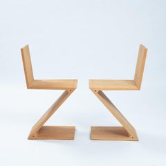 Gerrit Rietveld Zig zag Z chairs, The Netherlands 1980s
