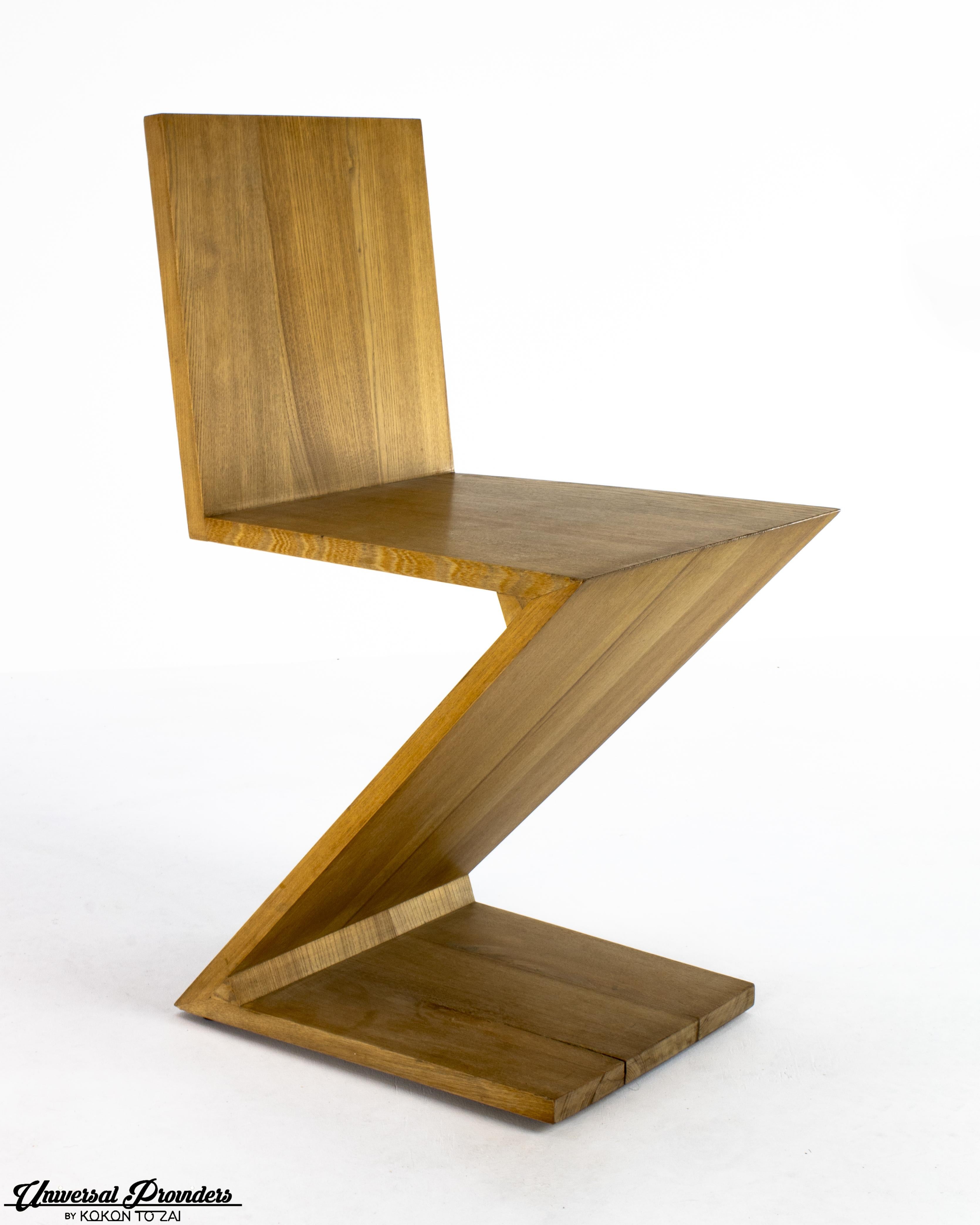 Wood 'Zig Zag' Chairs by Gerrit Rietveld for Cassina, 1973 For Sale