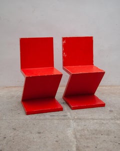 Zig Zag Child Chairs, Seats Rietveld, 1980s