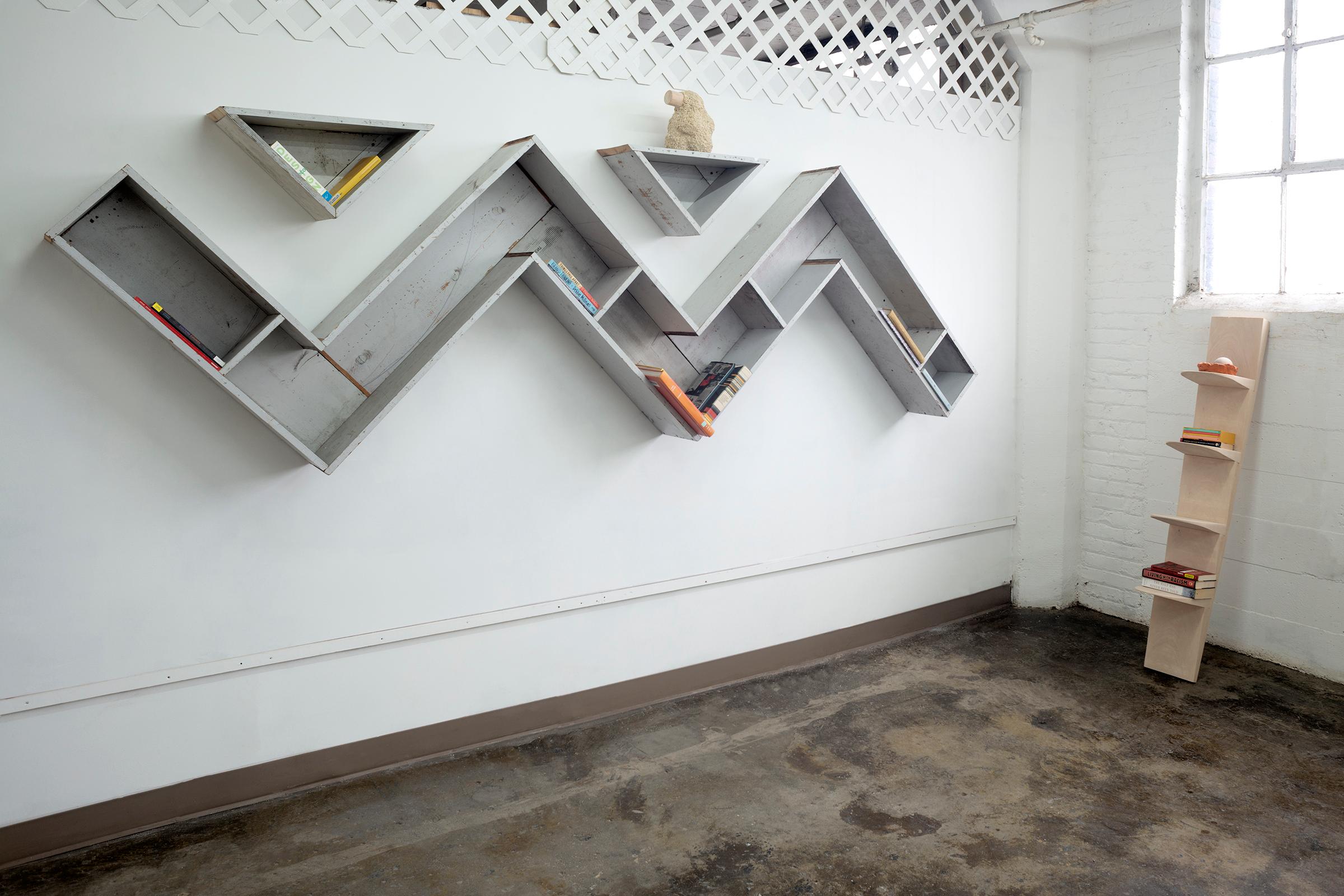 Modern Zig Zag Bookshelf For Sale