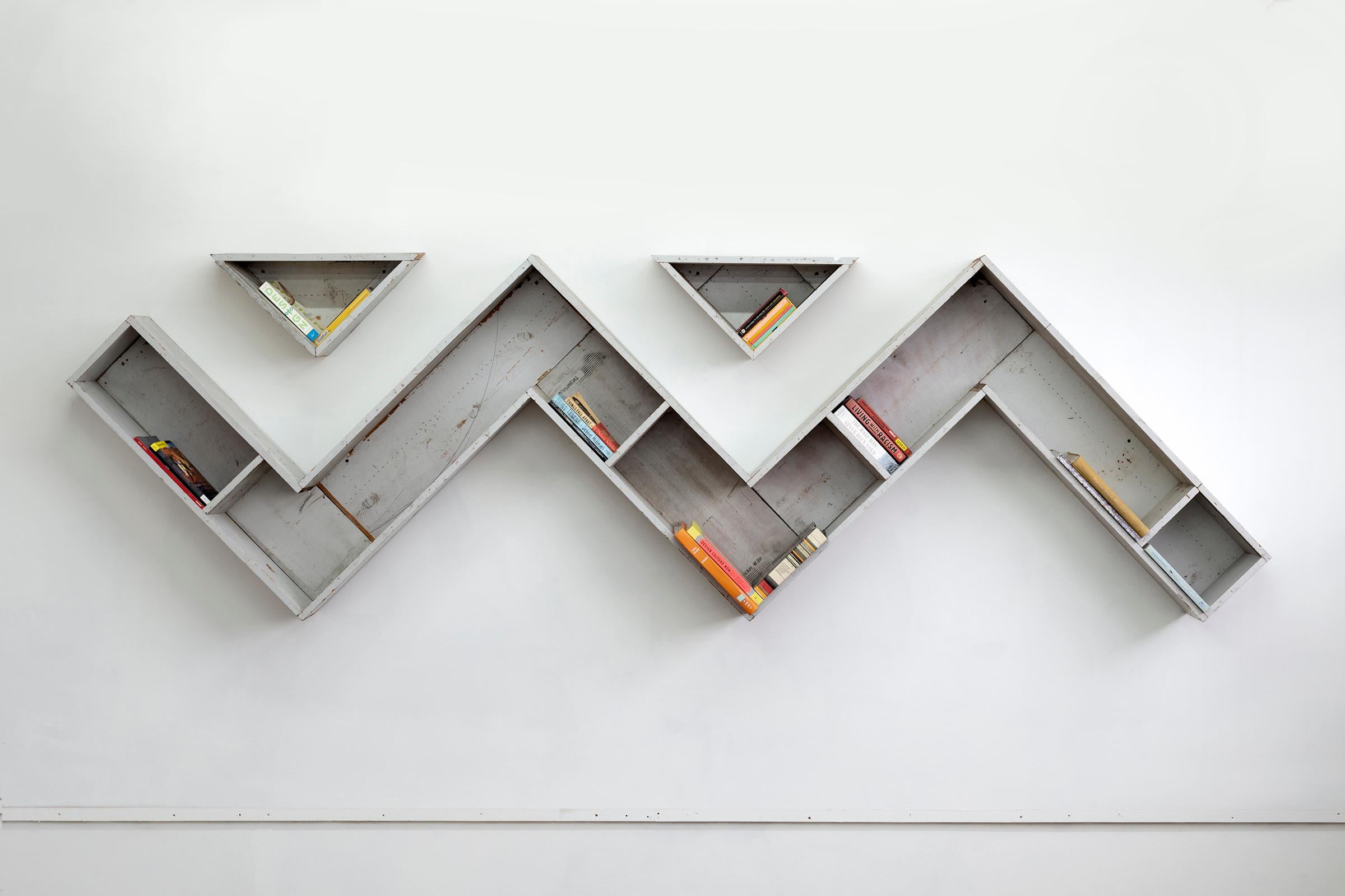 Painted Zig Zag Bookshelf For Sale