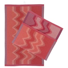 Zig Zag Kitchen Towel in Red (set of 2)