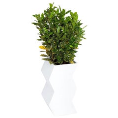 Zig Zag Planter by Pieces, White Fiberglass Planter