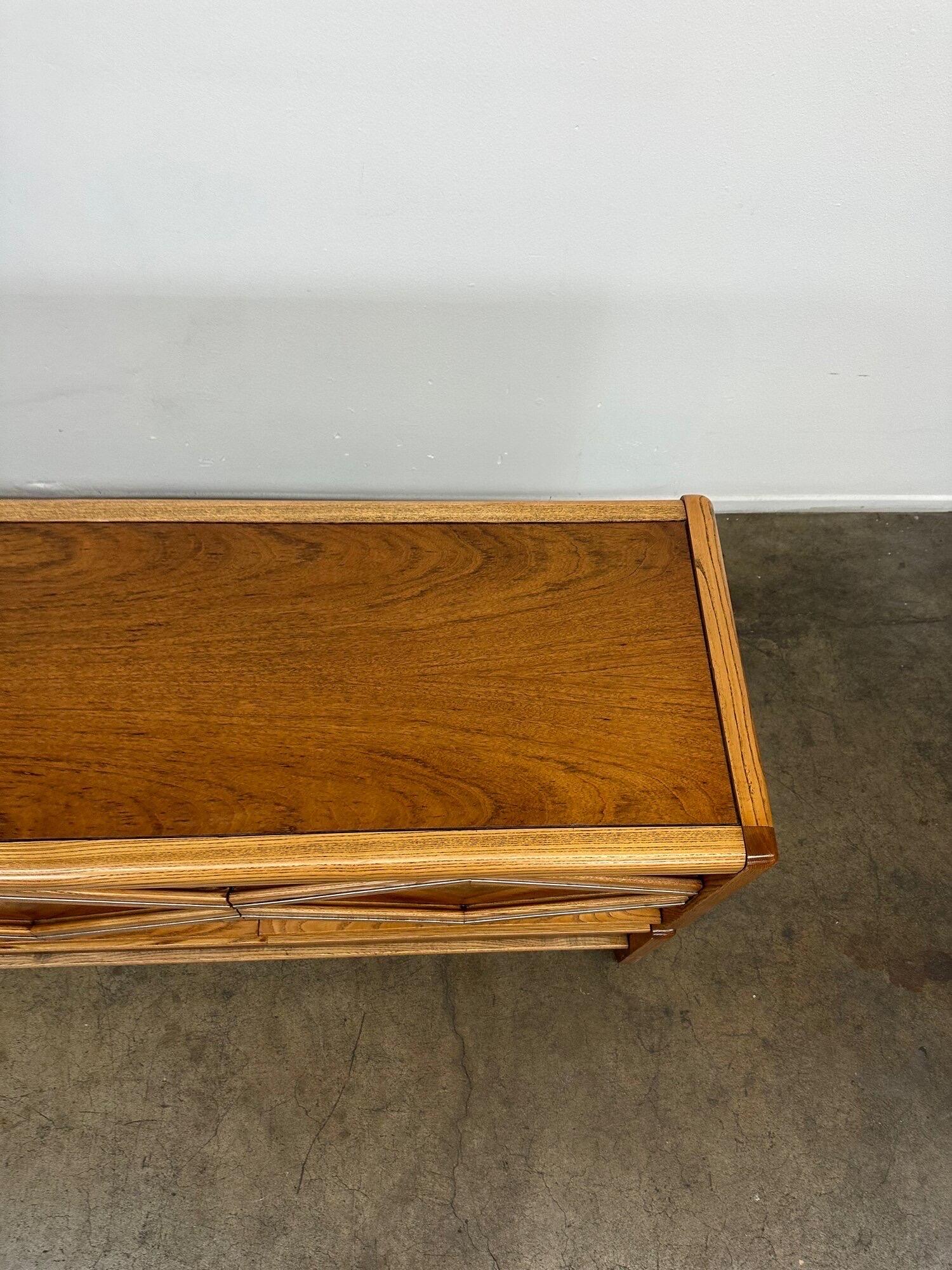 Late 20th Century Zig Zag Post Modern Oak Dresser
