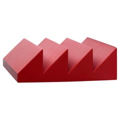 Wandregal „Zig Zag“ aus rot lackiertem Stahl, modernes Design