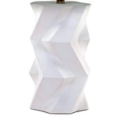 'Zig Zag' White Plaster Lamp