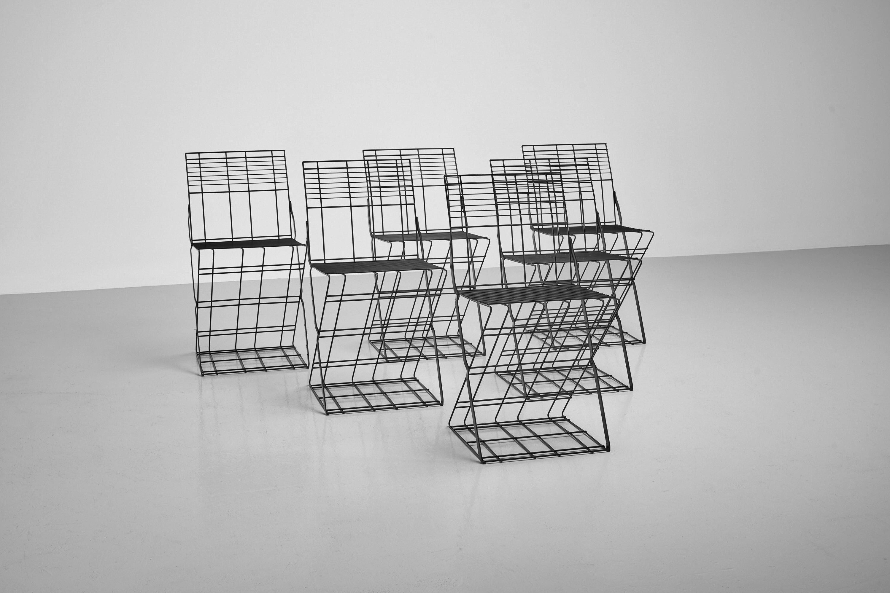 Zig Zag Wire Chairs Made in Italy 1970 For Sale 1
