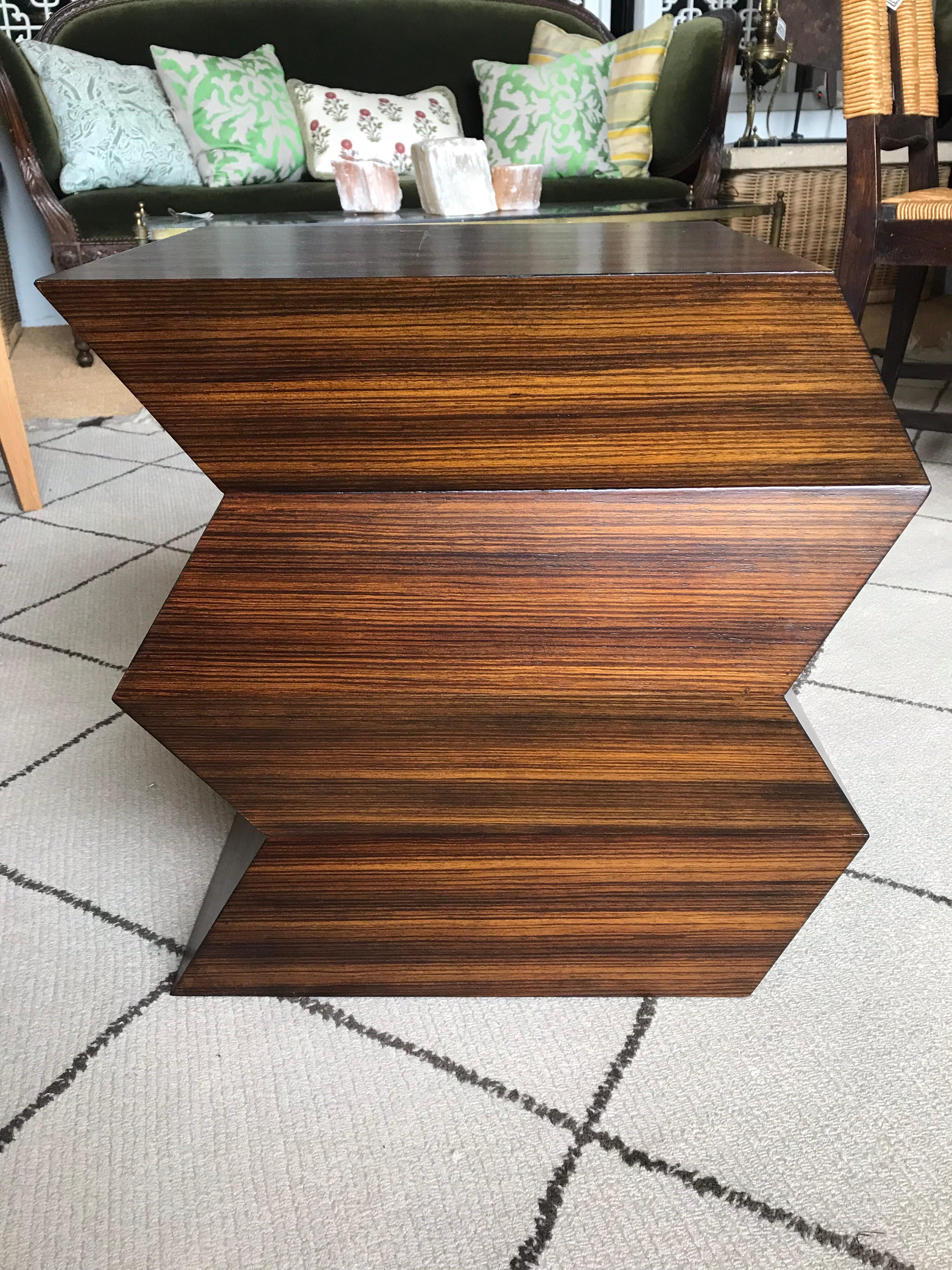 Zig Zag Wood Side Tables In Good Condition In Dallas, TX