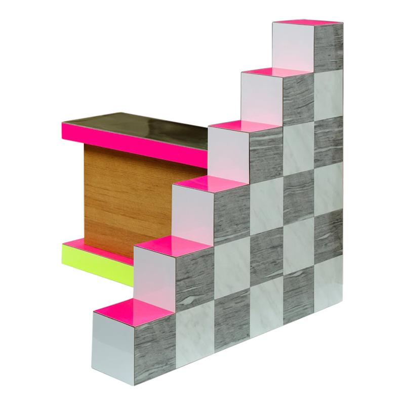 "Ziggurat 3" by Russell Bamber, 2018, Carrara, Alicante and Colored Laminate For Sale