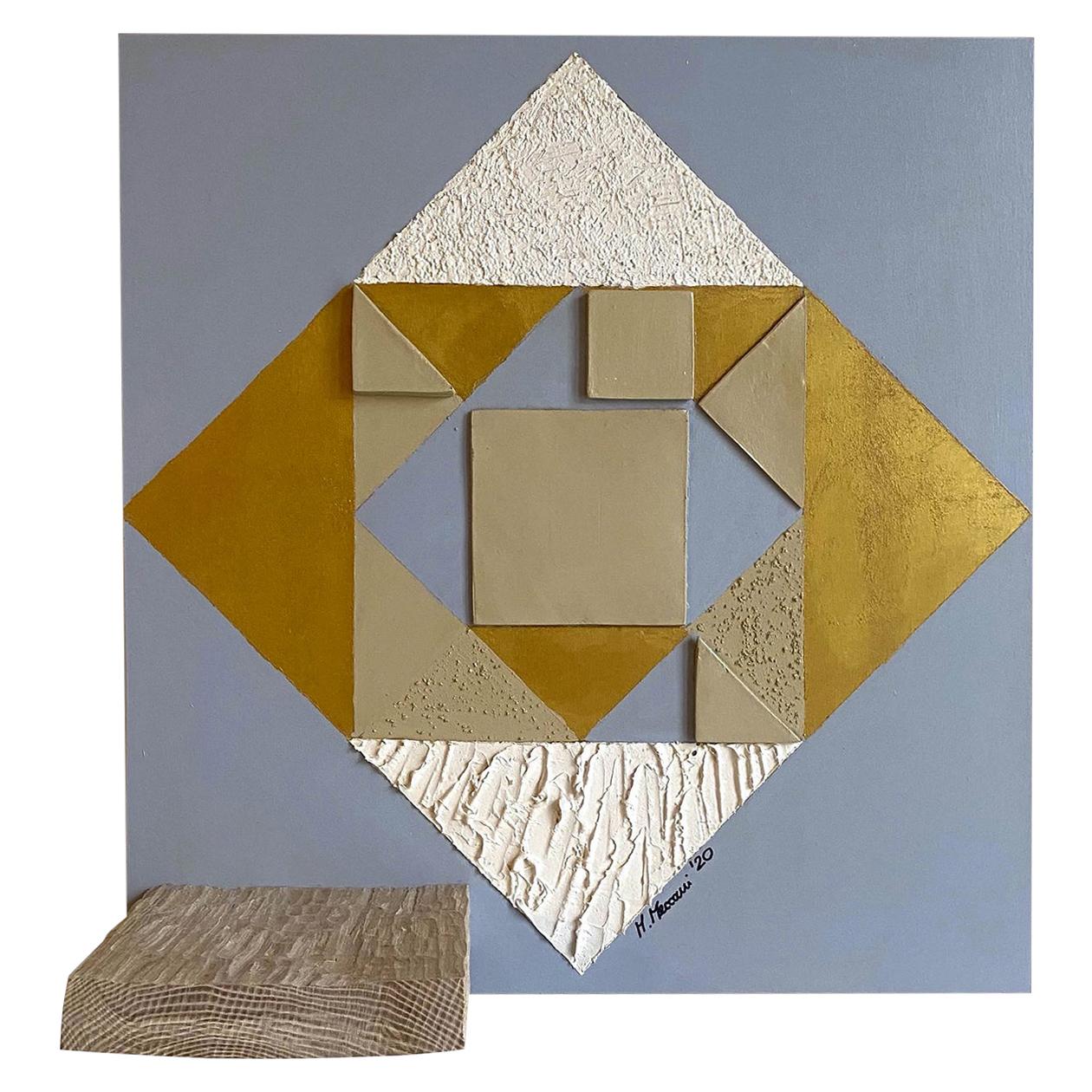 Ziggurat Decorative Panel and Shelf by Mascia Meccani For Sale