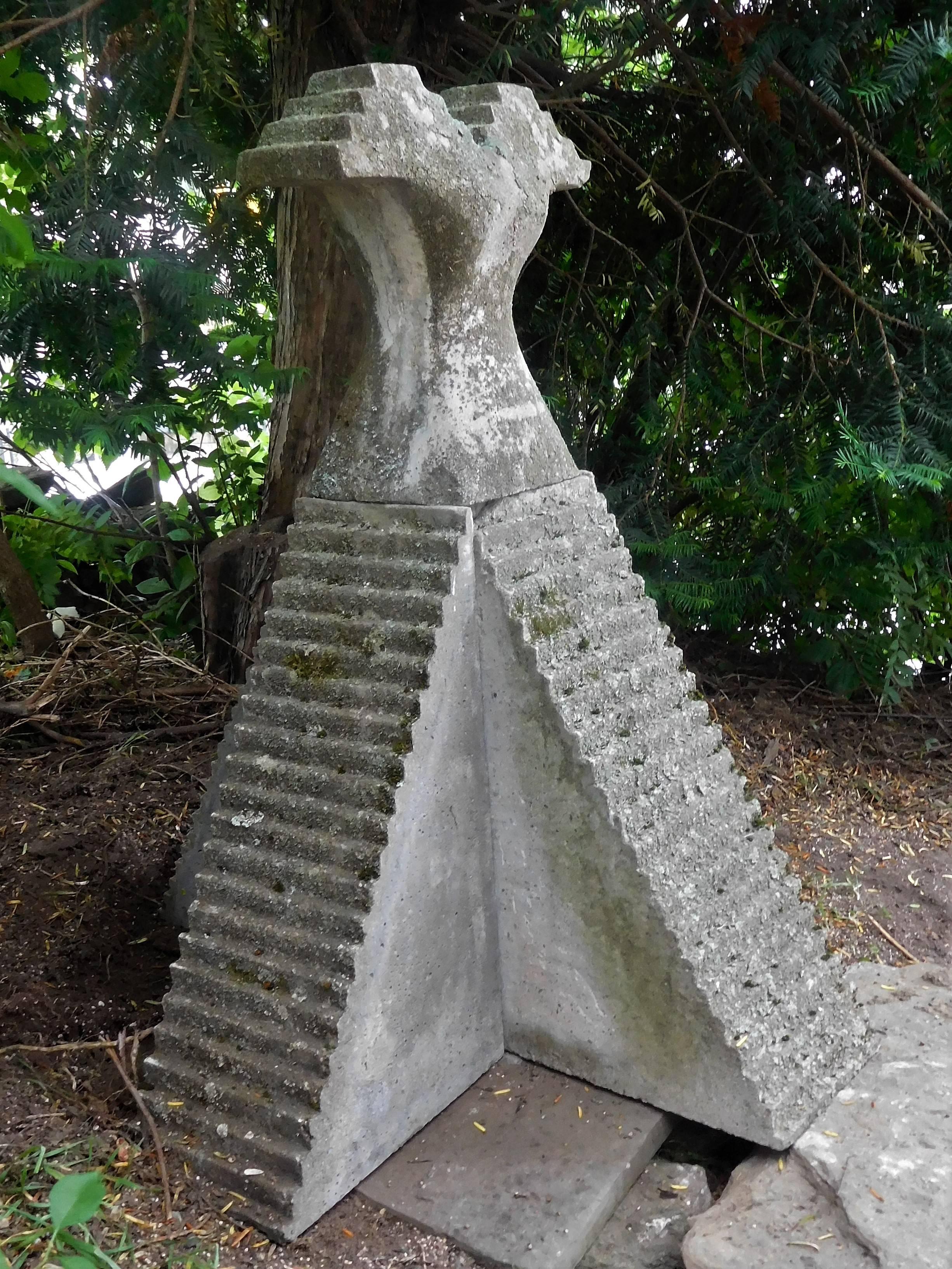 Ziggurat Dress, Postmodern Cement Sculpture by Leslie Fry, Vermont Artist For Sale 11