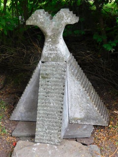 Ziggurat Dress, Postmodern Cement Sculpture by Leslie Fry, Vermont Artist